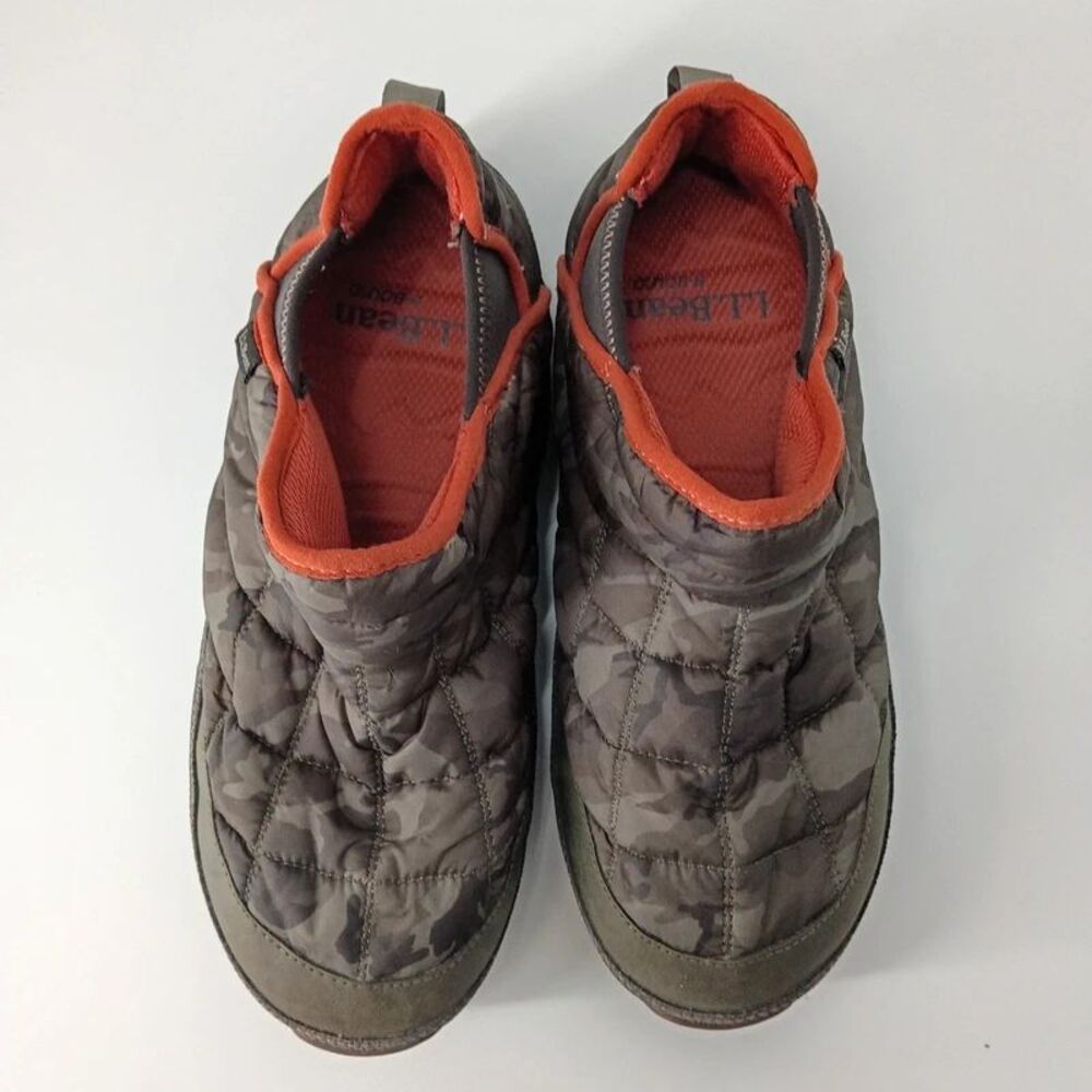 L.L. Bean Men's Quilted Puffer Booties US 9 Camo Orange Gorpcore Cozy Cabincore - Picture 3 of 9
